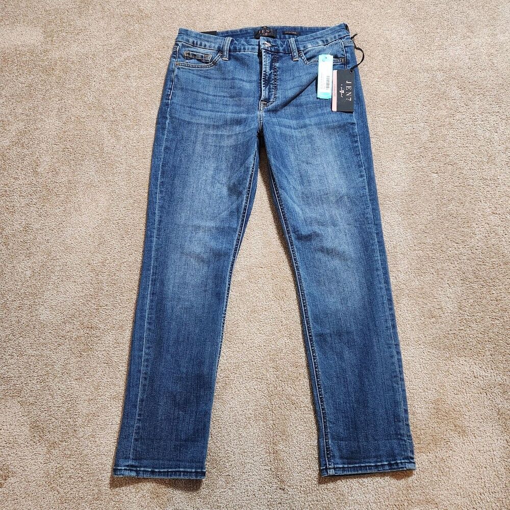 Jen 7 For All Mankind Jeans Women 8 Mid Rise Slim Boyfriend Indigo NWT